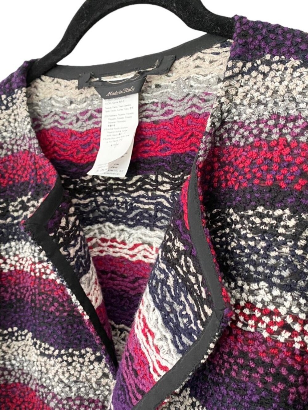 Marina Rinaldi Multicolor Stripe Textured Jacket - Picture 2 of 5